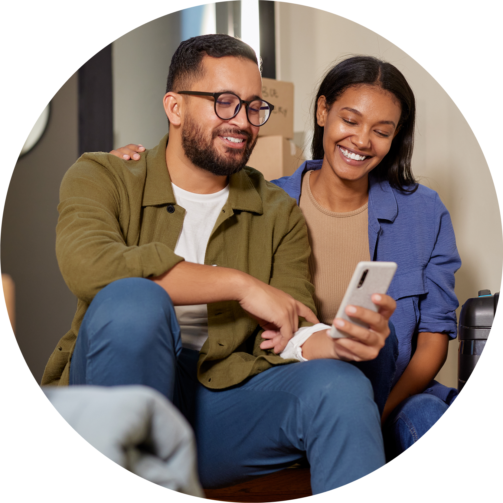 Couple with phone