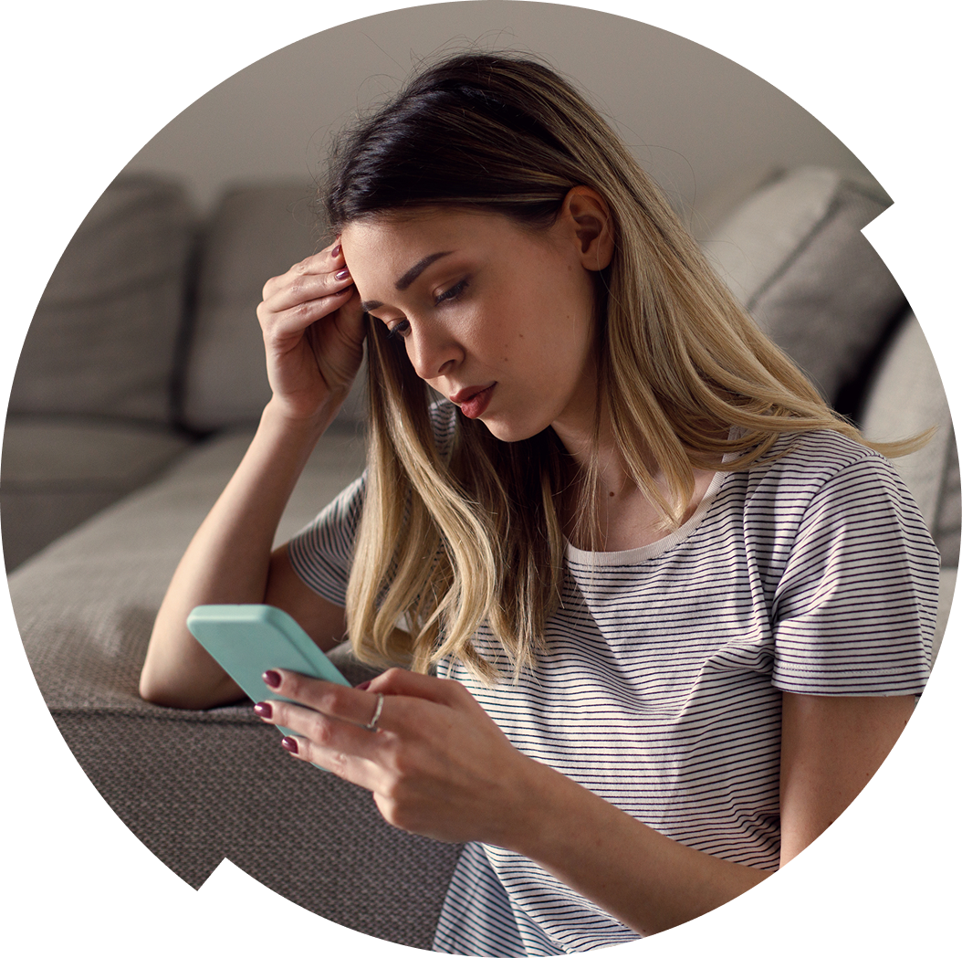 Woman looking at her phone