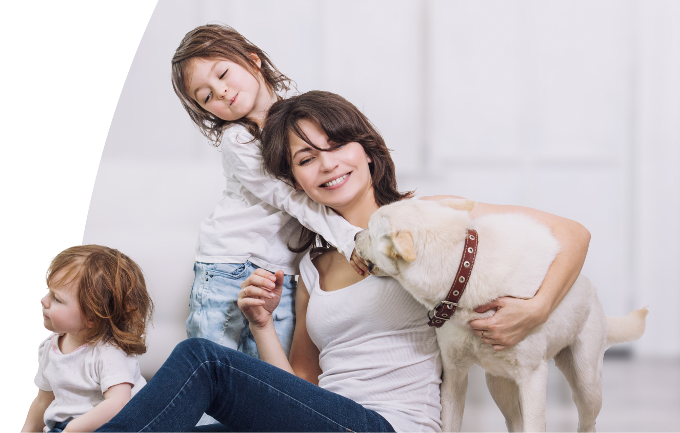 Mom with kids