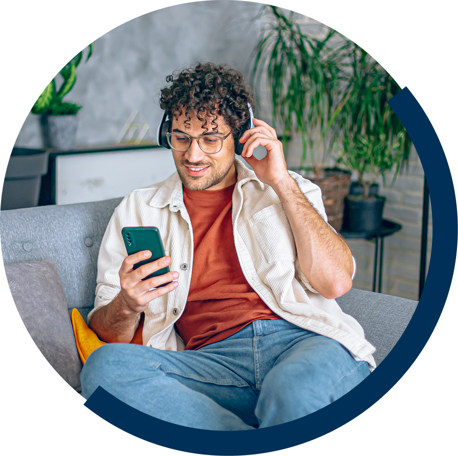 Man listening to music