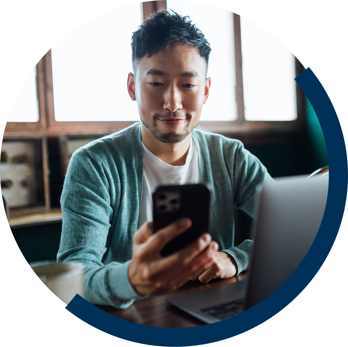 Man looking at phone